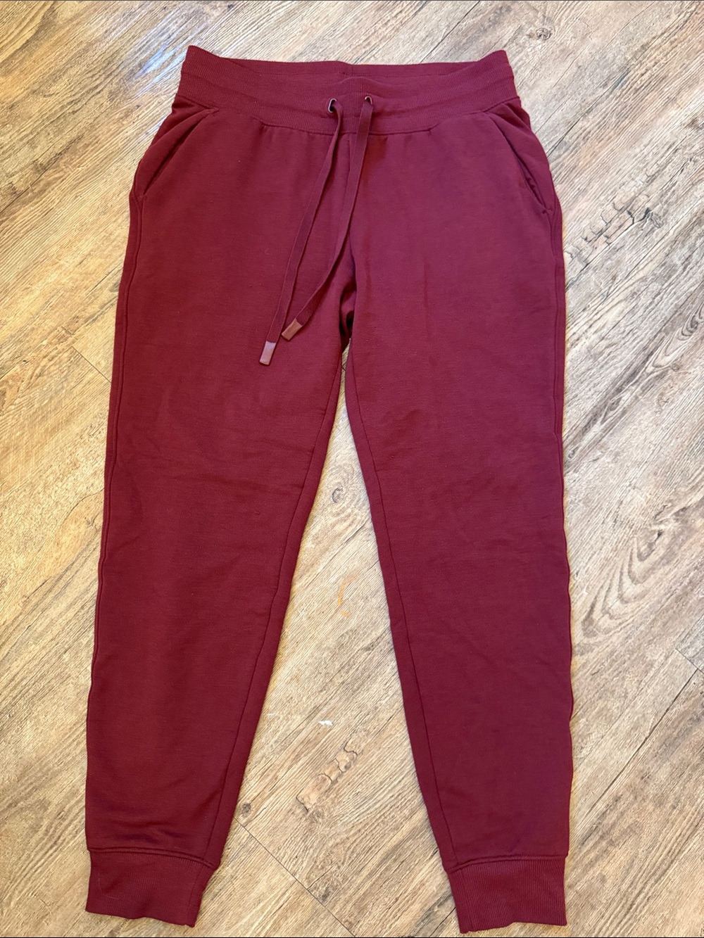 Athletic Works Burgundy Drawstring Jogger Sweatpants